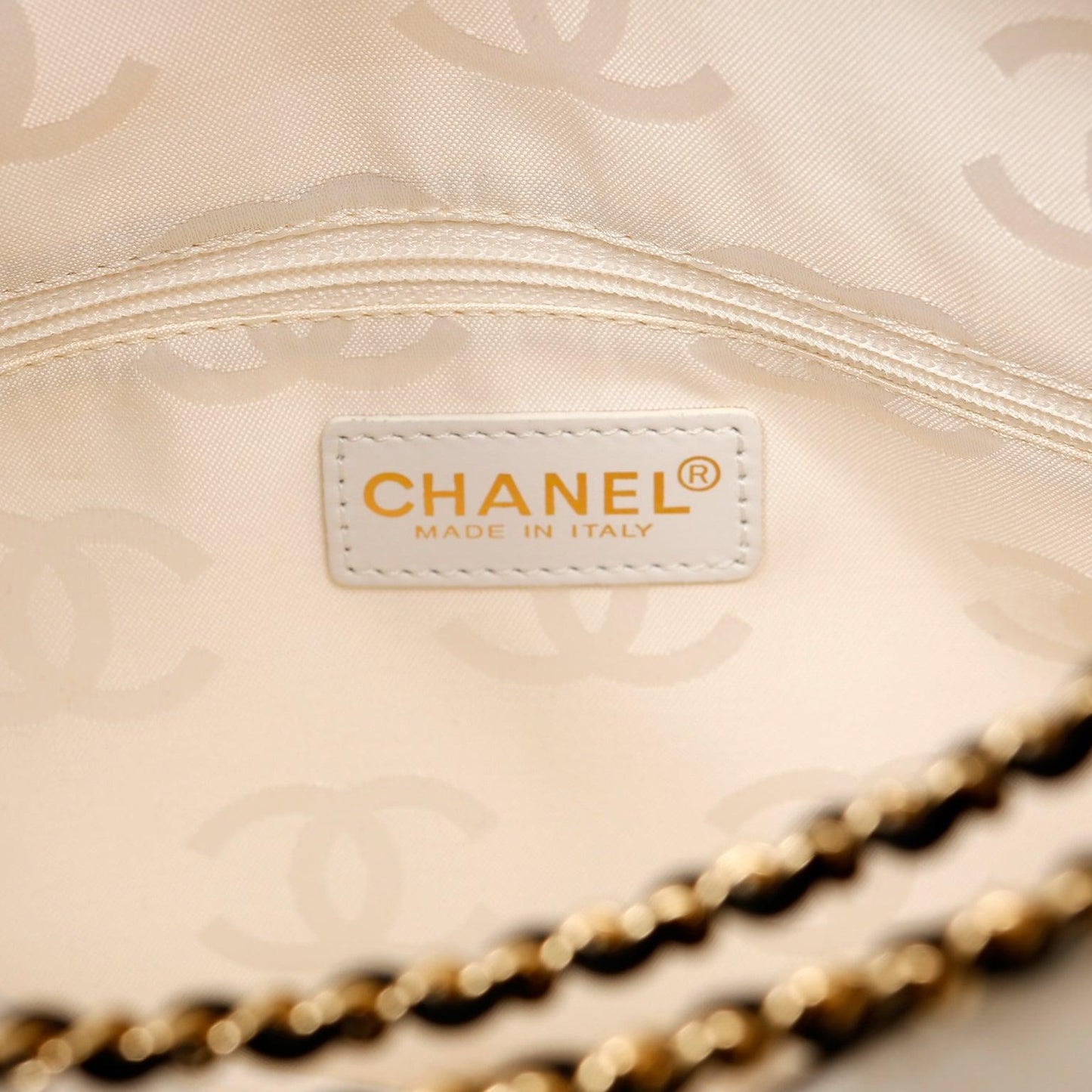 Chanel Ivory and Black Camellia Envelope Clutch with Strap