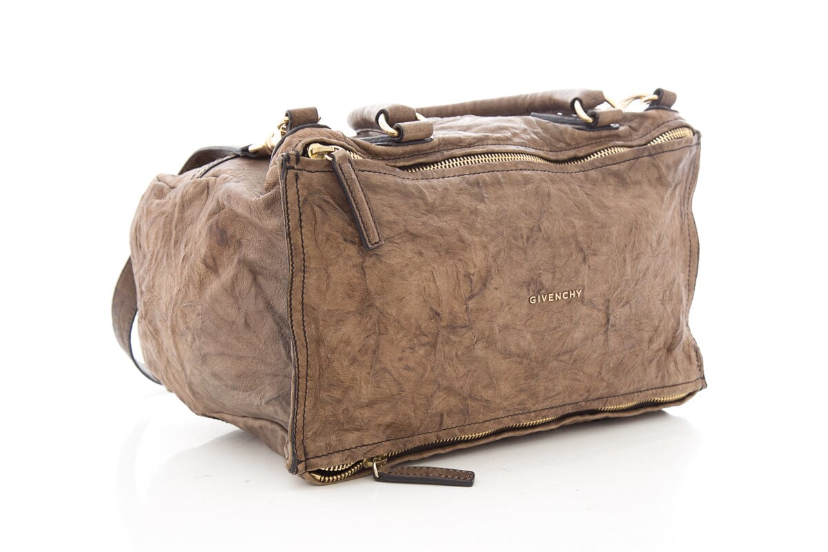 Givenchy Brown Tumbled Leather Pandora Bag