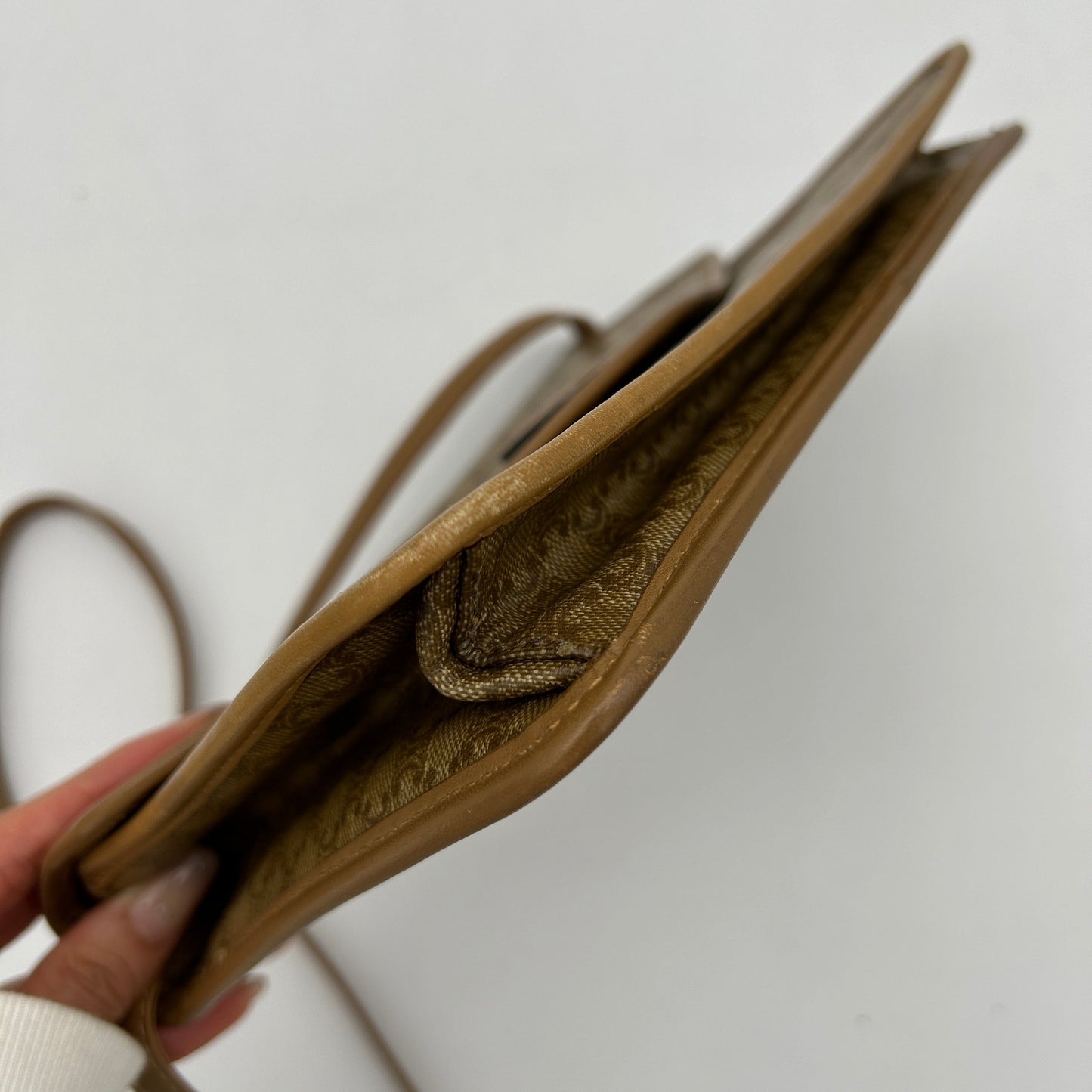 Celine Macadam Beige Canvas Leather Shoulder Bag