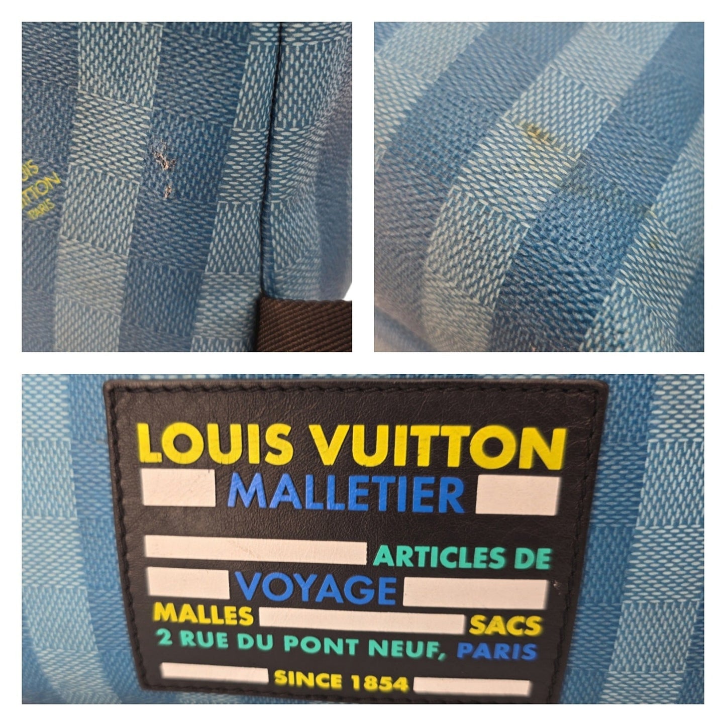 Louis Vuitton Blue Gradient Damier Stripes Discovery Backpack