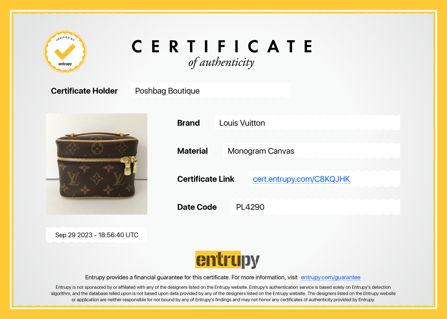Louis Vuitto Nice Nano Vanity Monogram Canvas Case