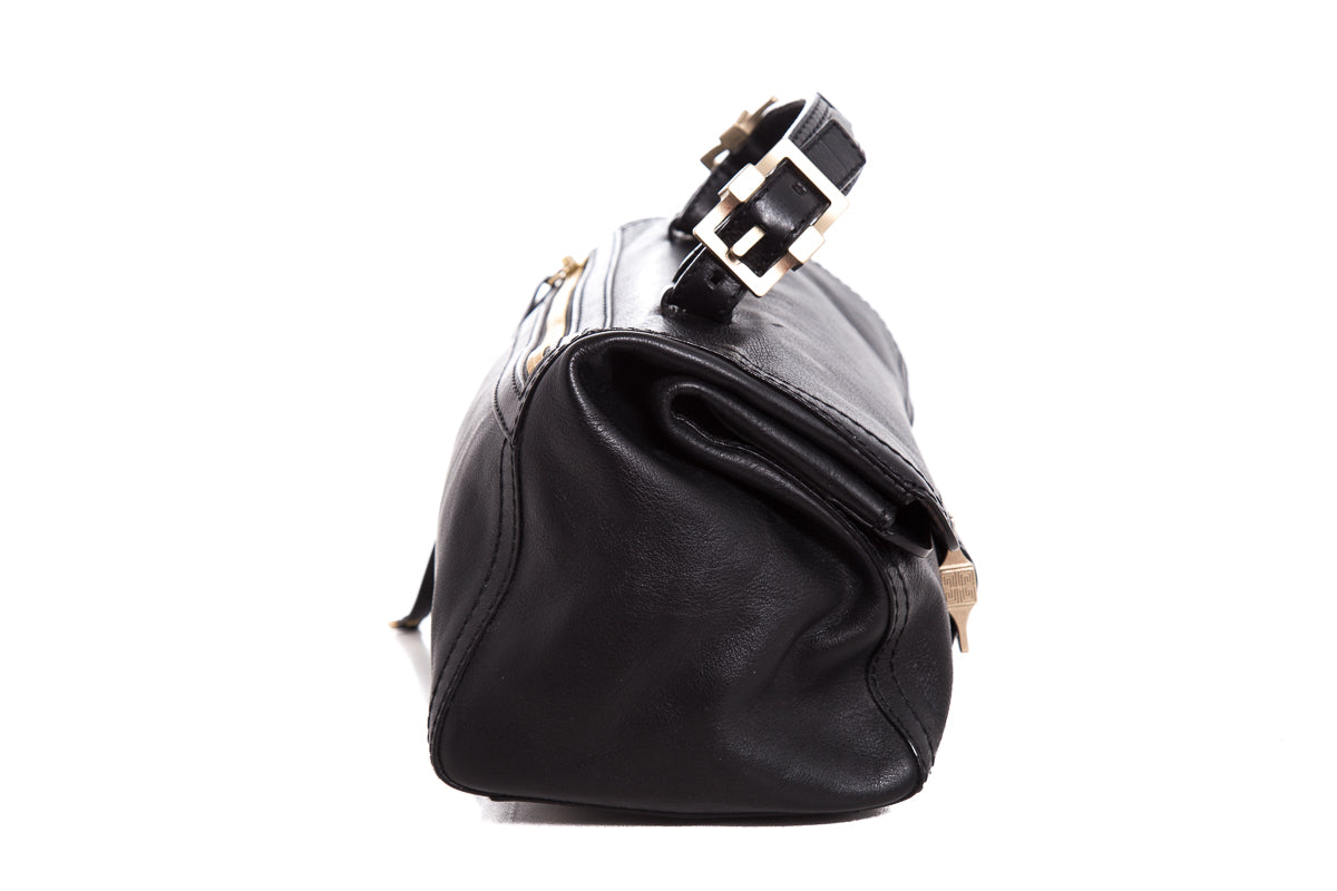 Givenchy Black Leather Buckle Handbag