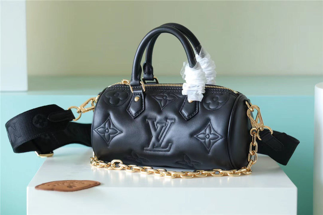 LV Papillon GLAMI Bag Classic Monogram For Women 20cm Black LV M59800