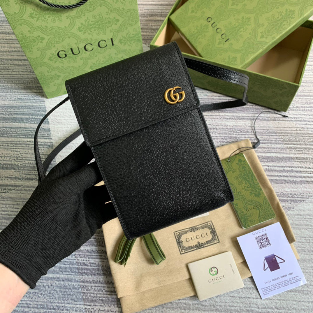Glami Mini Bag With Double G Black For Men 7.1in/18cm Glami