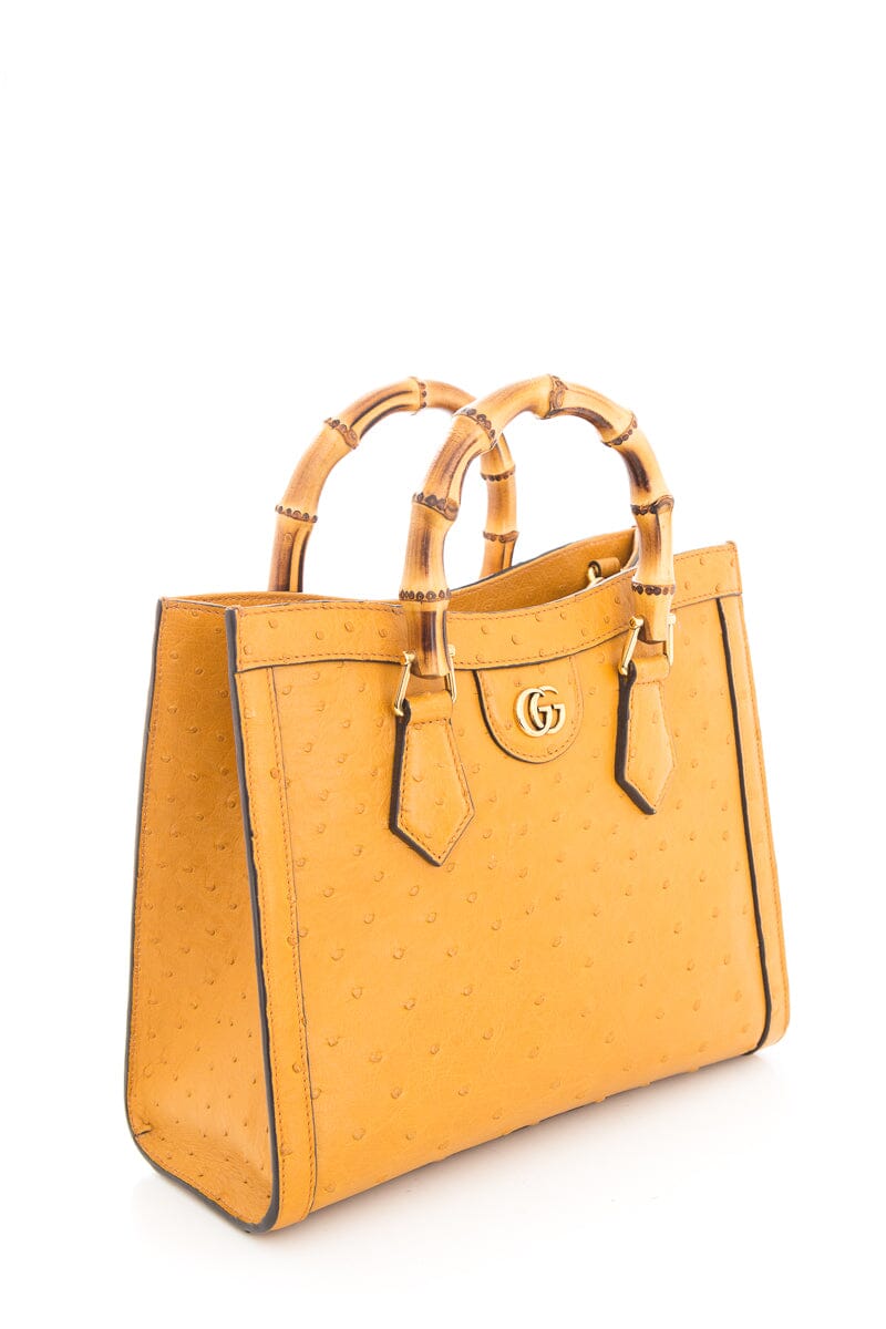 Gucci Brown Ostrich Diana Handbag
