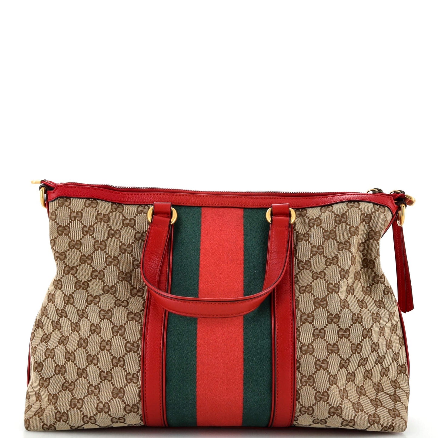 Rania Convertible Top Handle Bag Web GG Canvas Medium