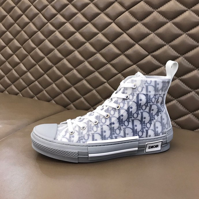 GLM - DIR B23 White and Navy HIGH-TOP SNEAKER