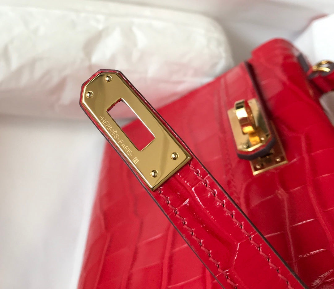 GLAMI Kelly Red For Women Gold Toned Hardware 7.8in/20cm