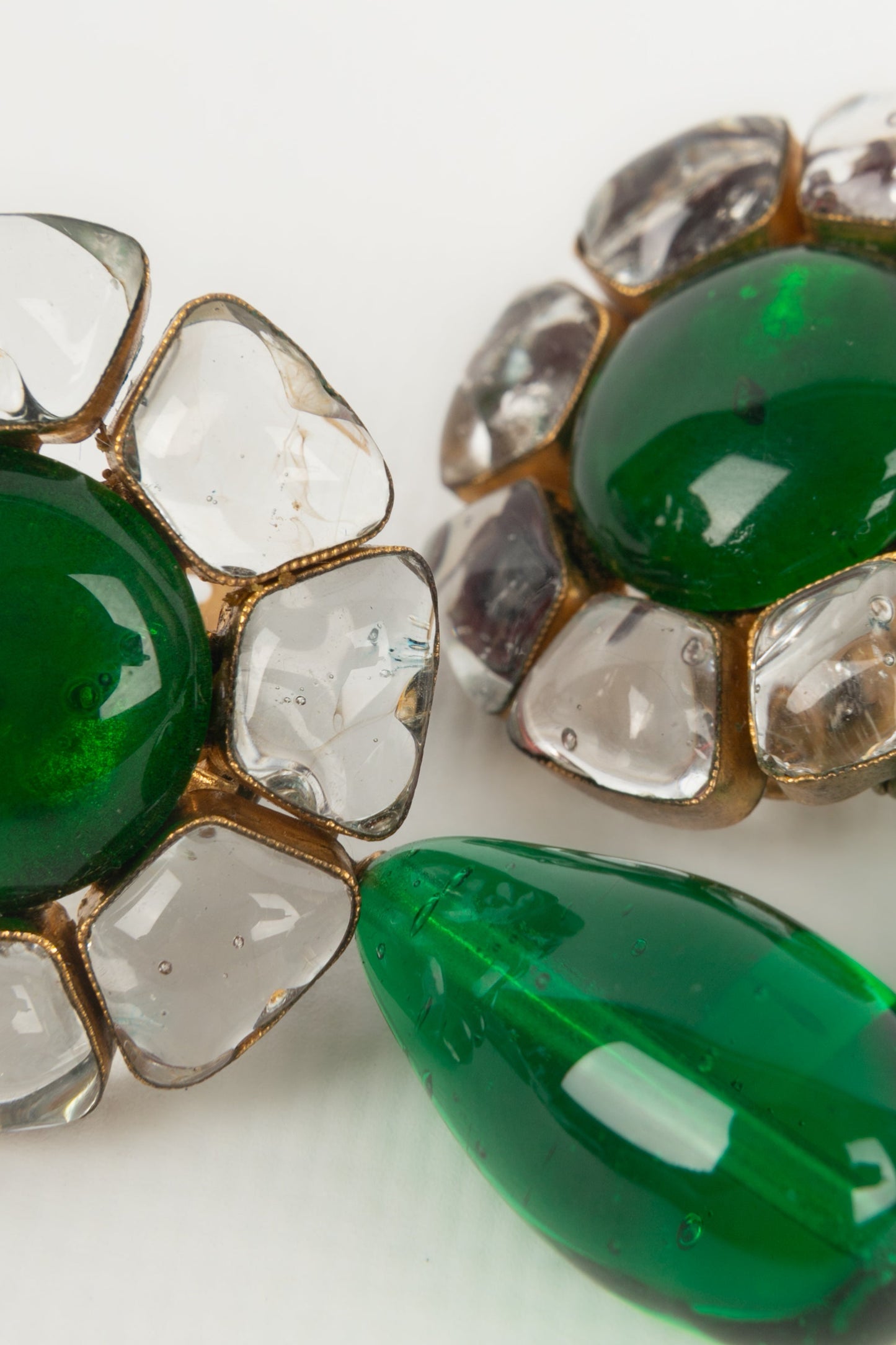 Boucles d'oreilles en pÃ¢te de verre Chanel