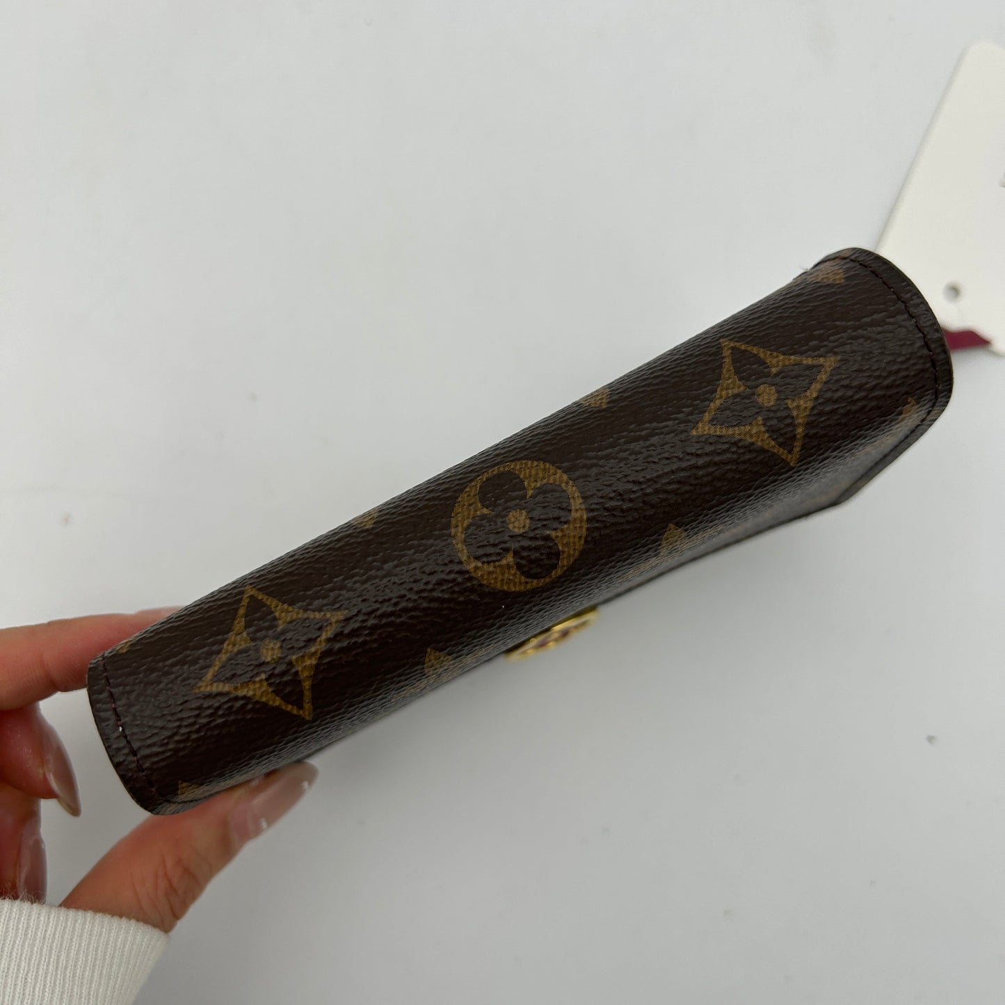 Louis Vuitton Flore Monogram Compact Wallet Brown Red
