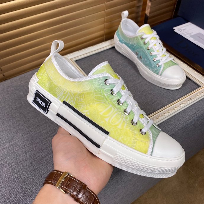 GLM - DIR B23 White and Yellow LOW-TOP SNEAKER