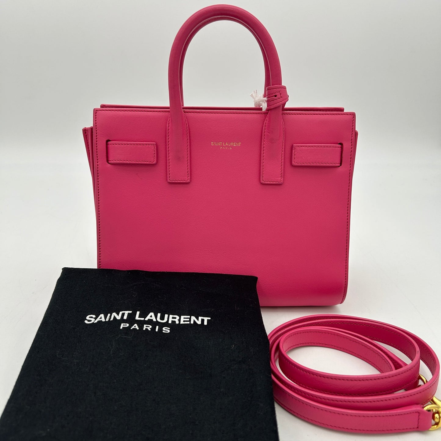 SAINT LAURENT Calfskin Nano Sac De Jour Bubblegum LA1084