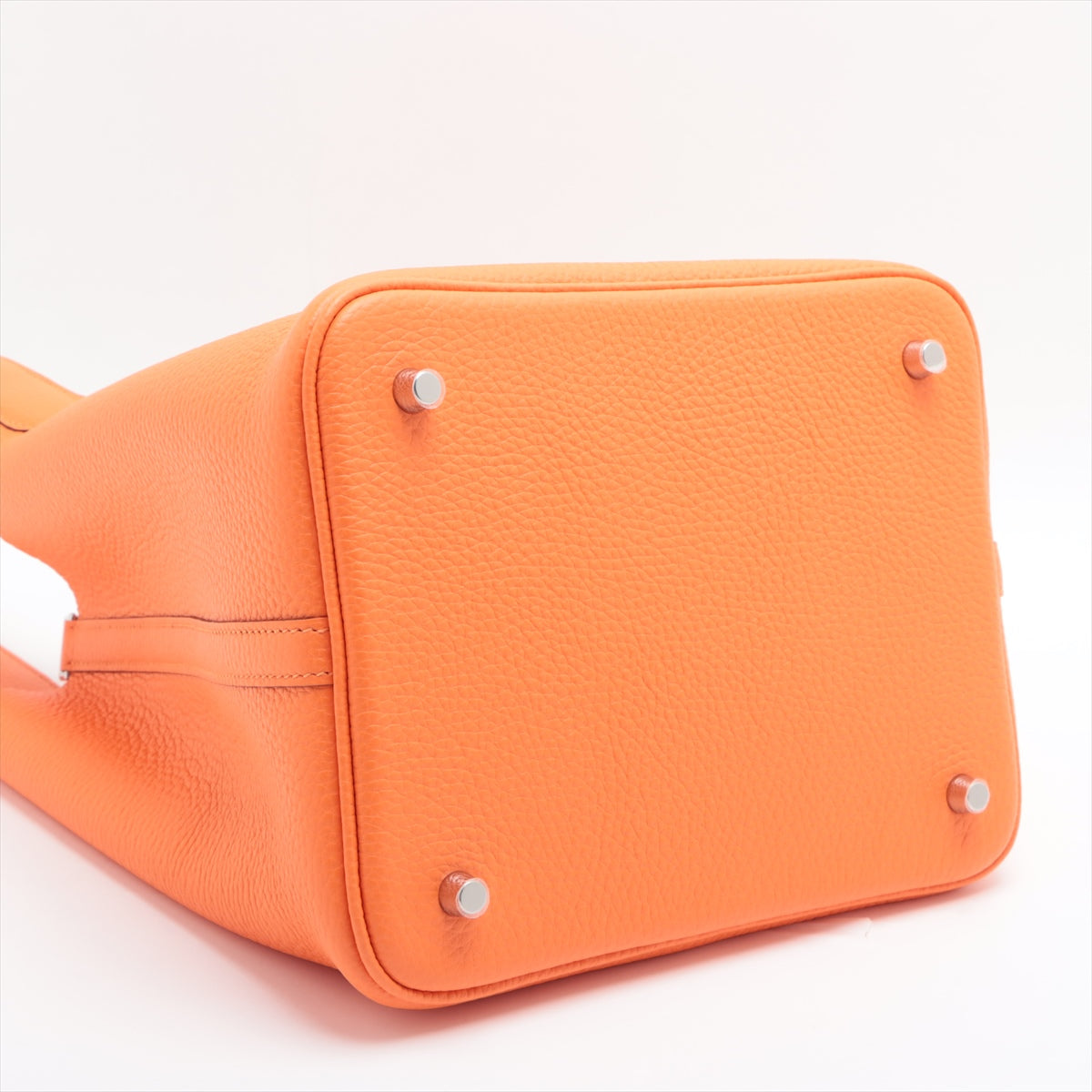 Hermes Picotin Lock MM clÃƒÆ’Ã‚Â©mence Orange Mini Silver G  W2024