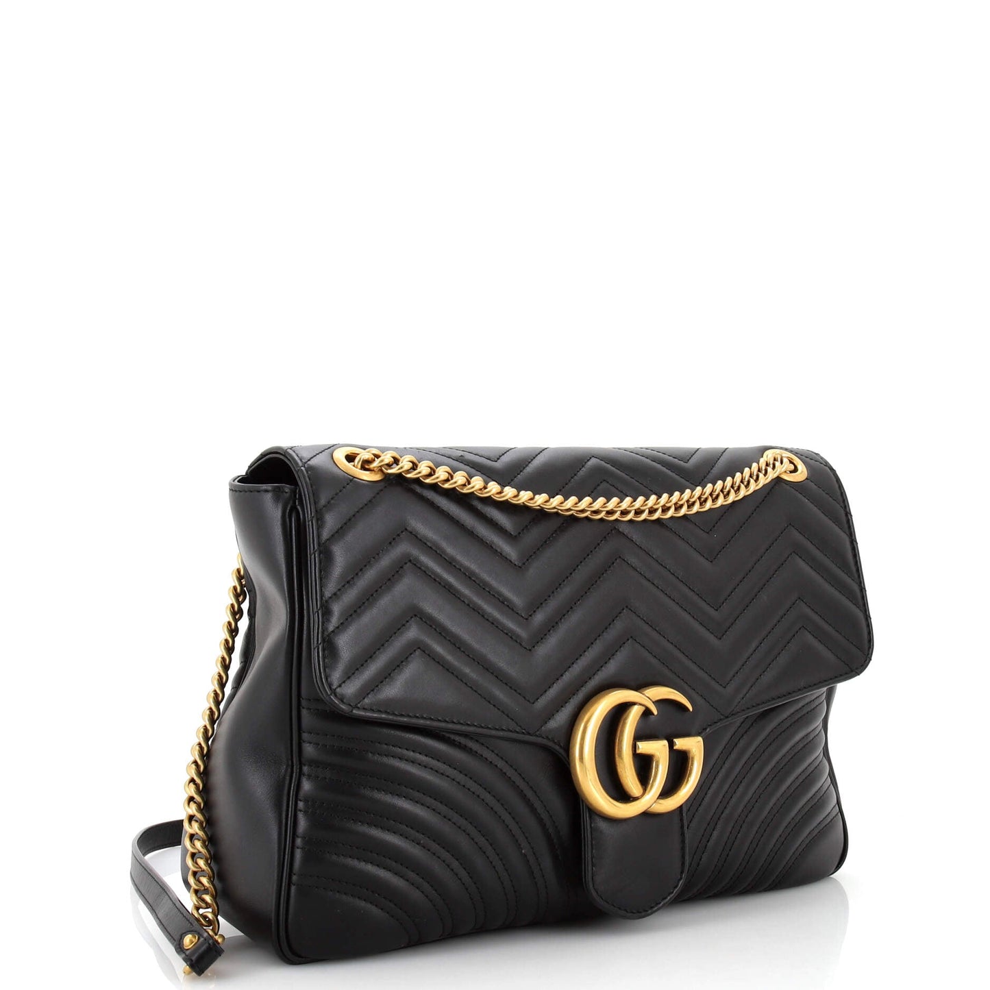GG Marmont Flap Bag Matelasse Leather Large