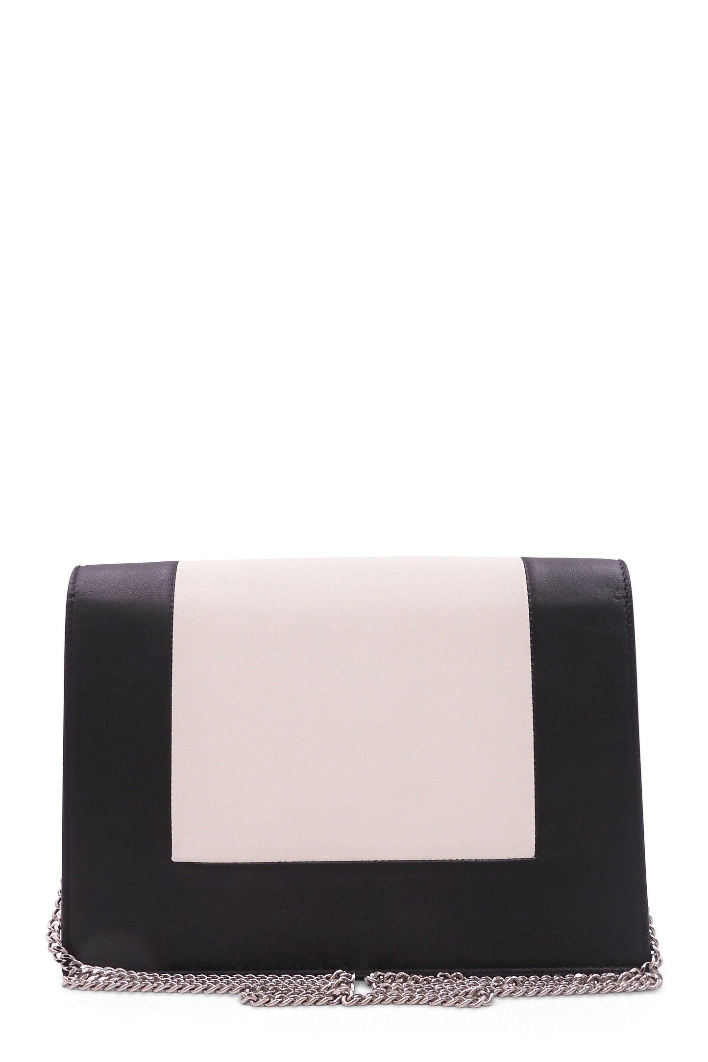 Frame Evening Clutch On Chain Black White
