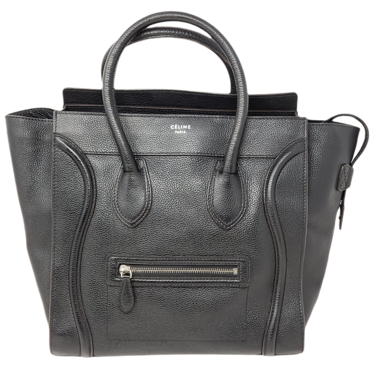 Celine Luggage Micro Black Leather Hand Bag