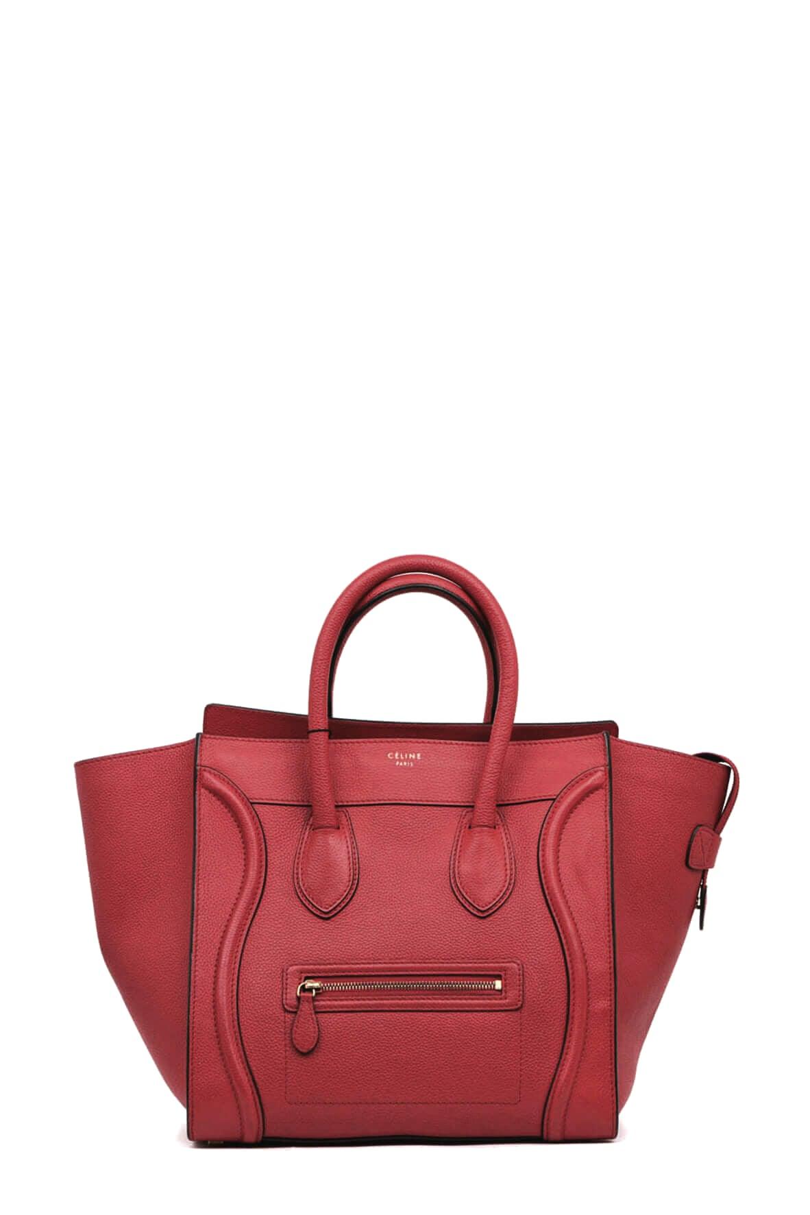 Mini Luggage Red with Gold Hardware