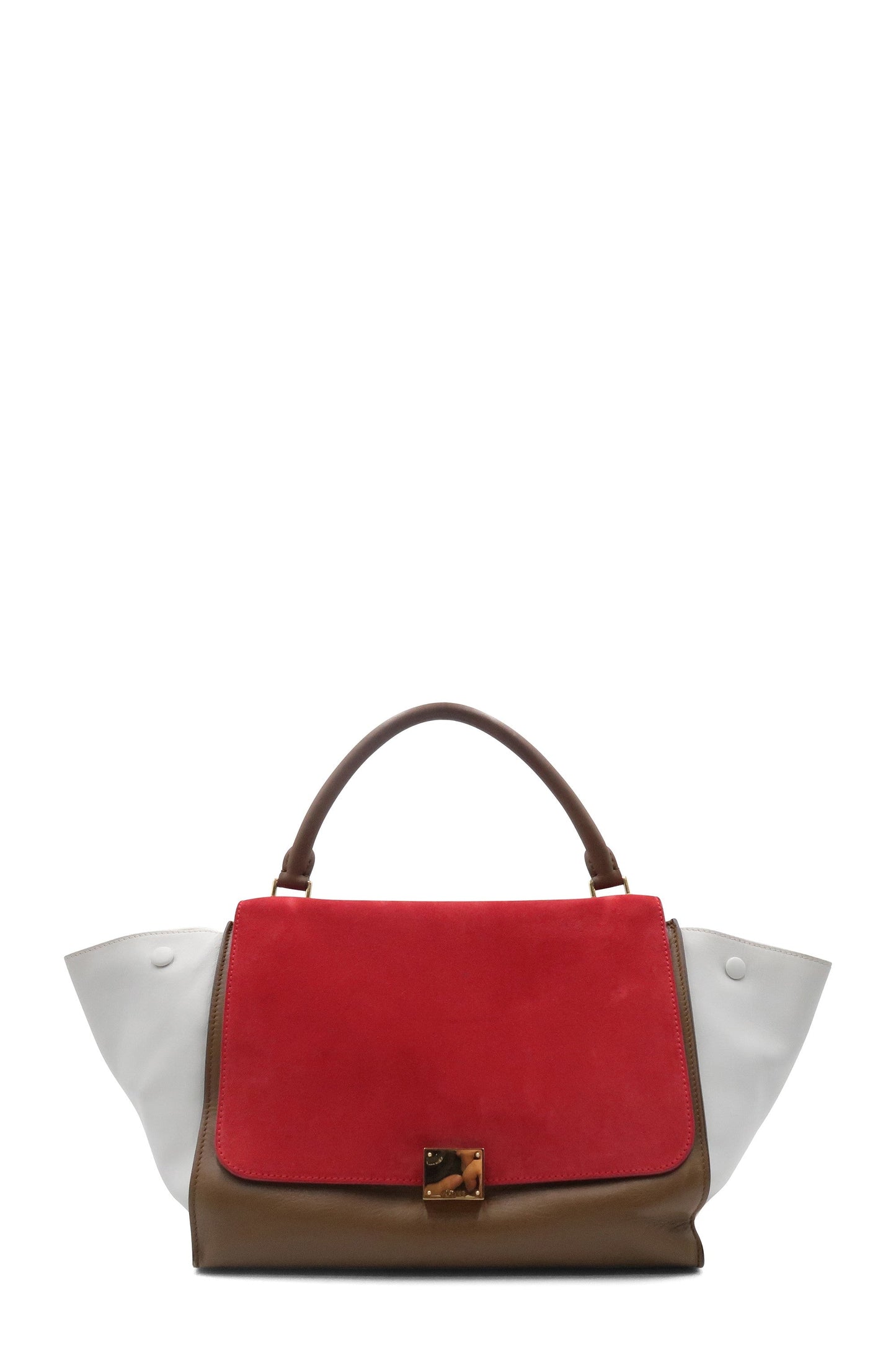 Trapeze Medium Suede White Brown Red