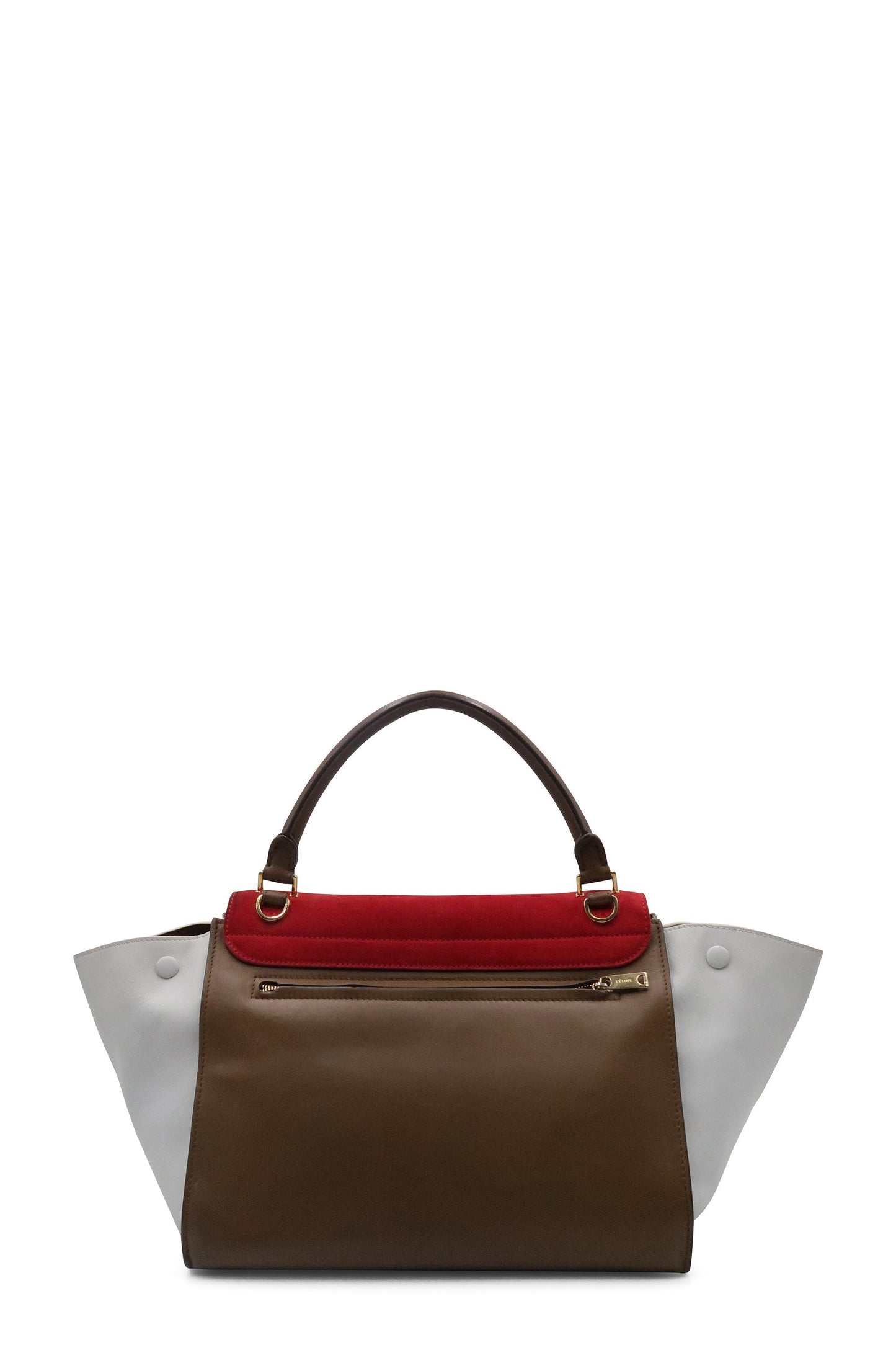 Trapeze Medium Suede White Brown Red