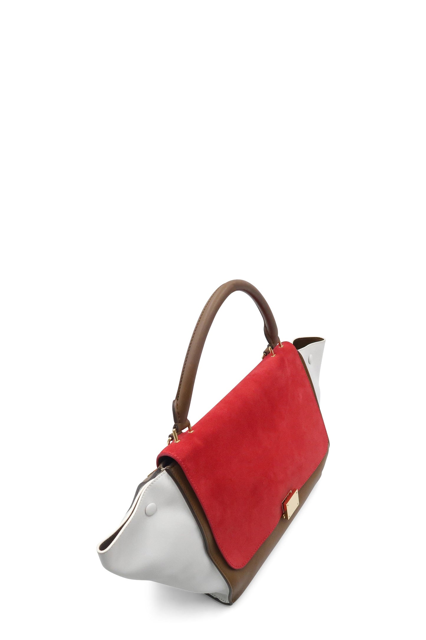 Trapeze Medium Suede White Brown Red