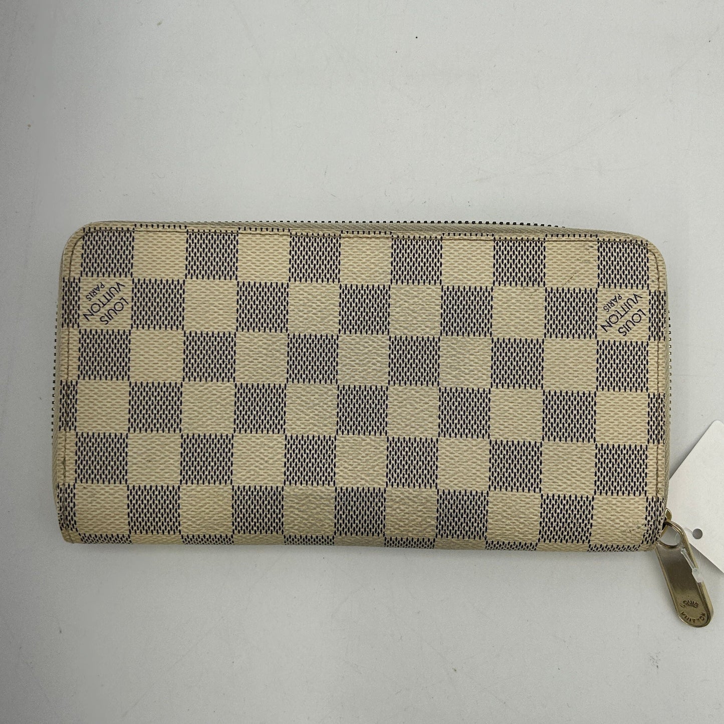 LOUIS VUITTON Zippy Wallet Round Long Zipper Coated Canvas Damier Azur Ivory 2101218245158