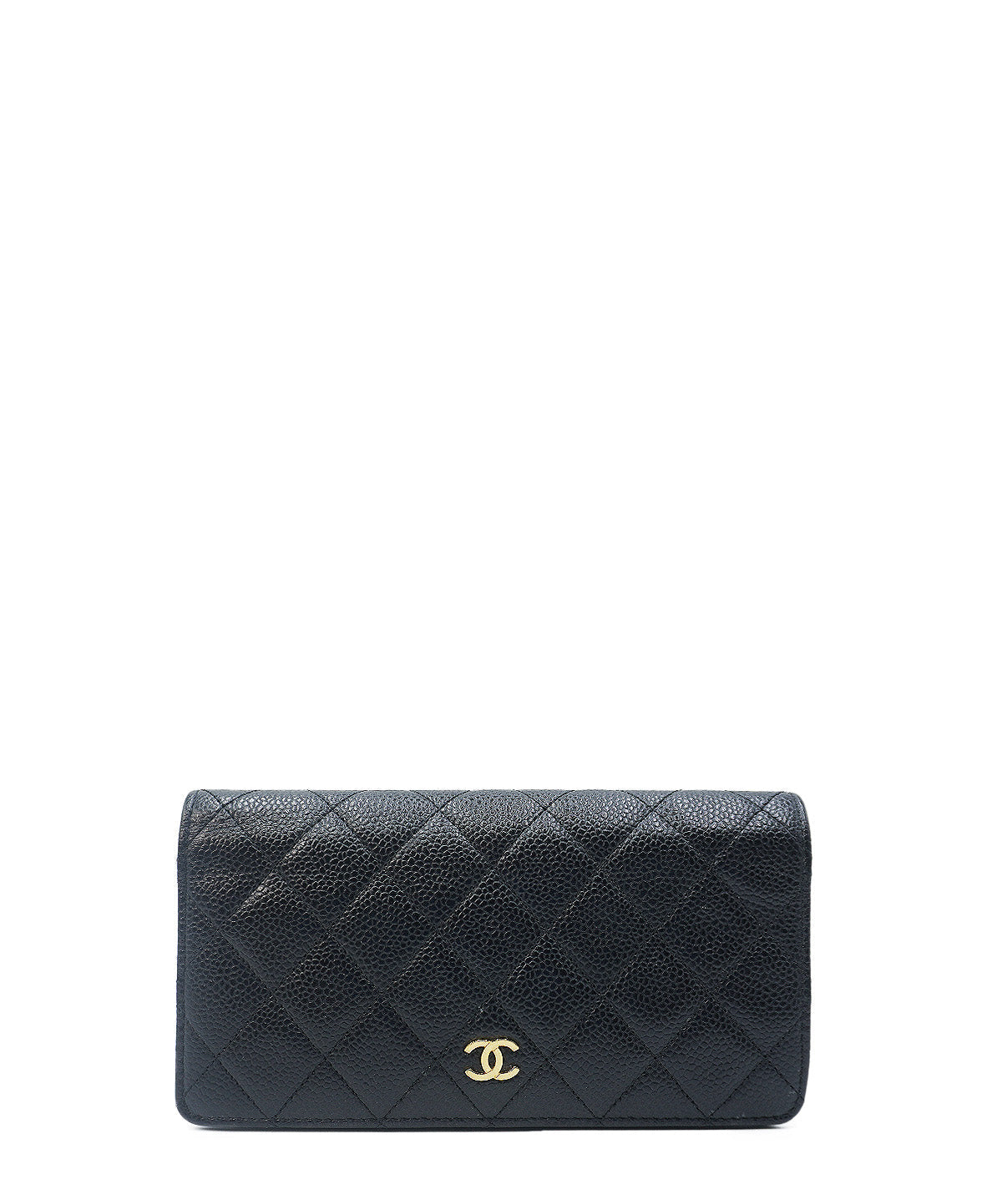 Caviar Quilted Yen Bifold Wallet Black