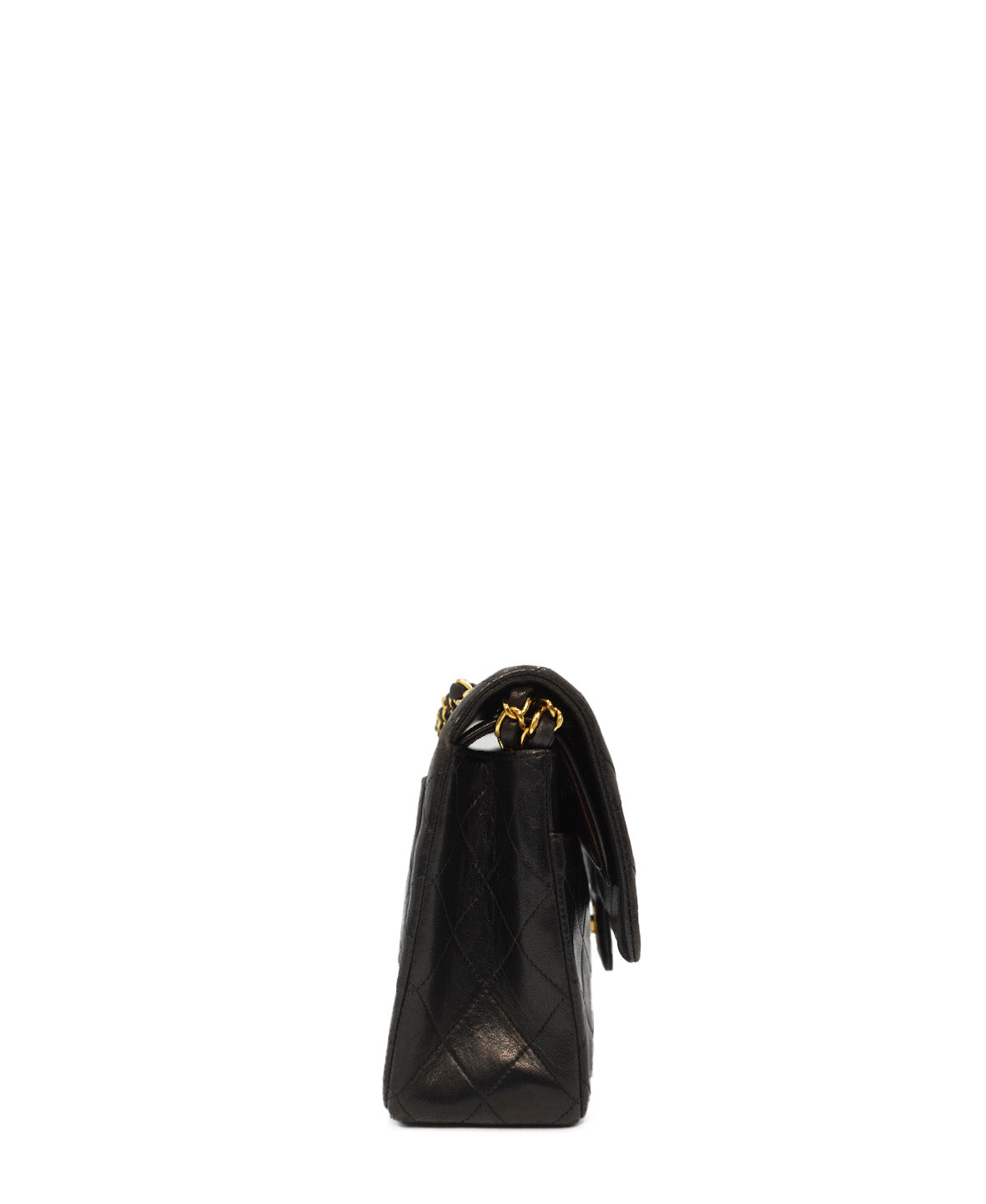 Medium Vintage Classic Double Flap GHW Black