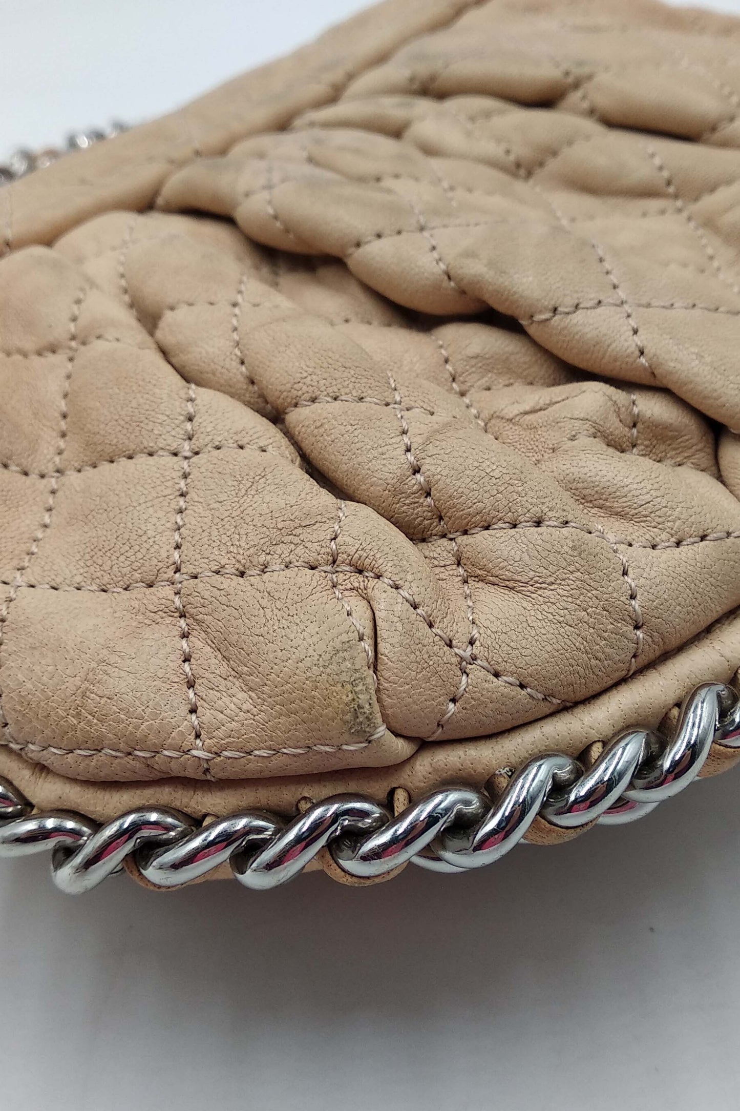 Mini Chain Around Flap Bag Beige