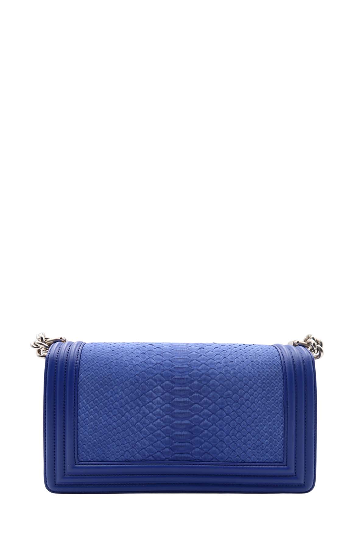 Python Old Medium Boy Flap Bag Marine Blue