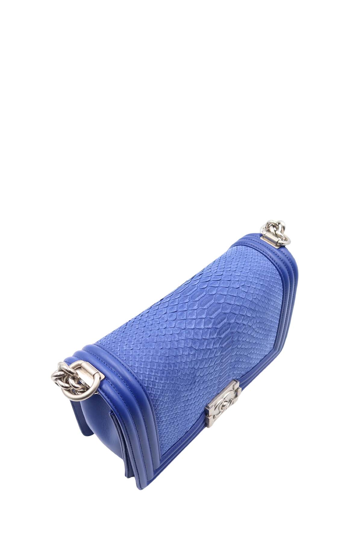 Python Old Medium Boy Flap Bag Marine Blue