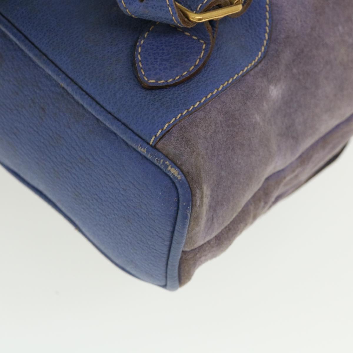 GUCCI Backpack Suede Leather Blue cl359