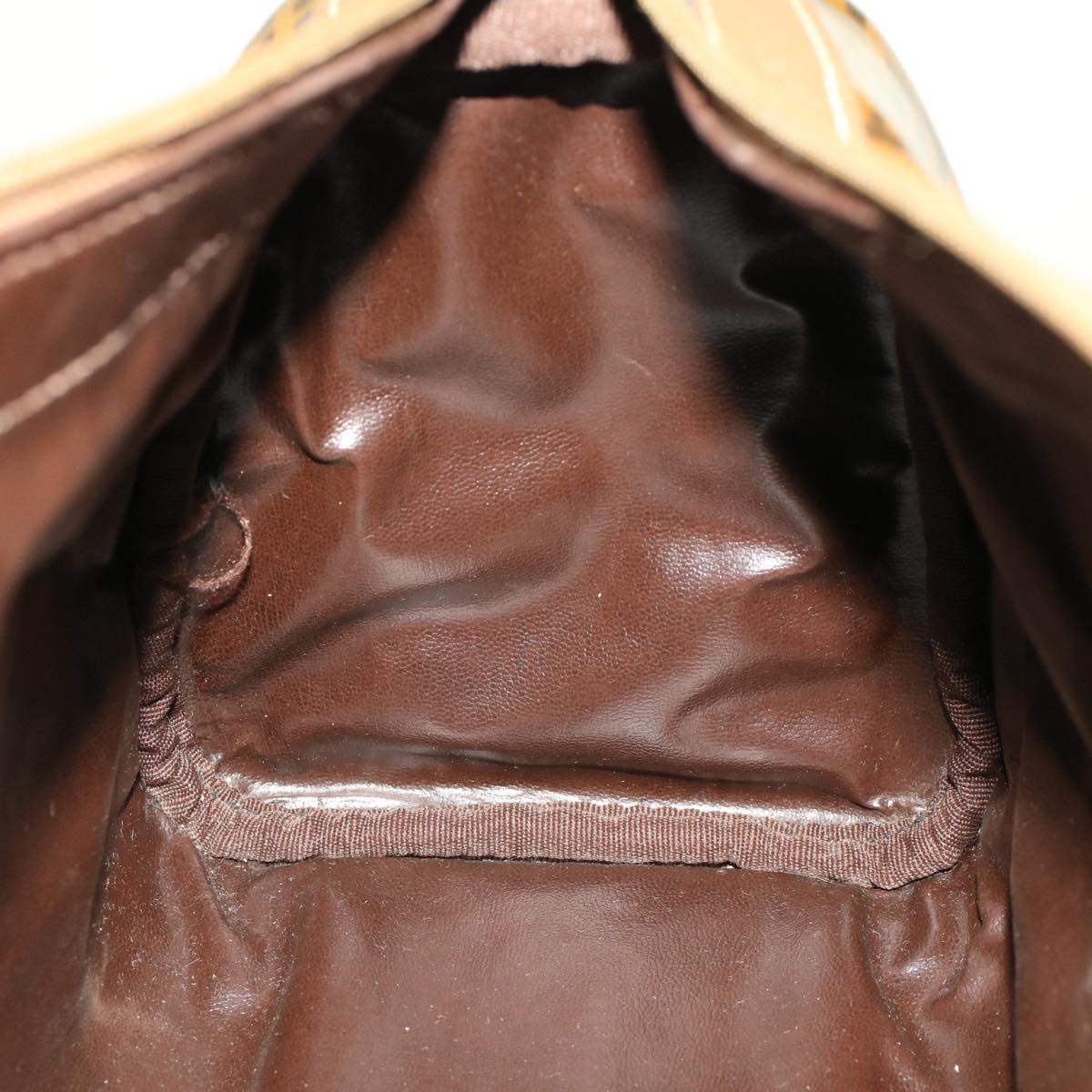 FENDI Zucchino Canvas Hand Bag Enamel Brown cl569