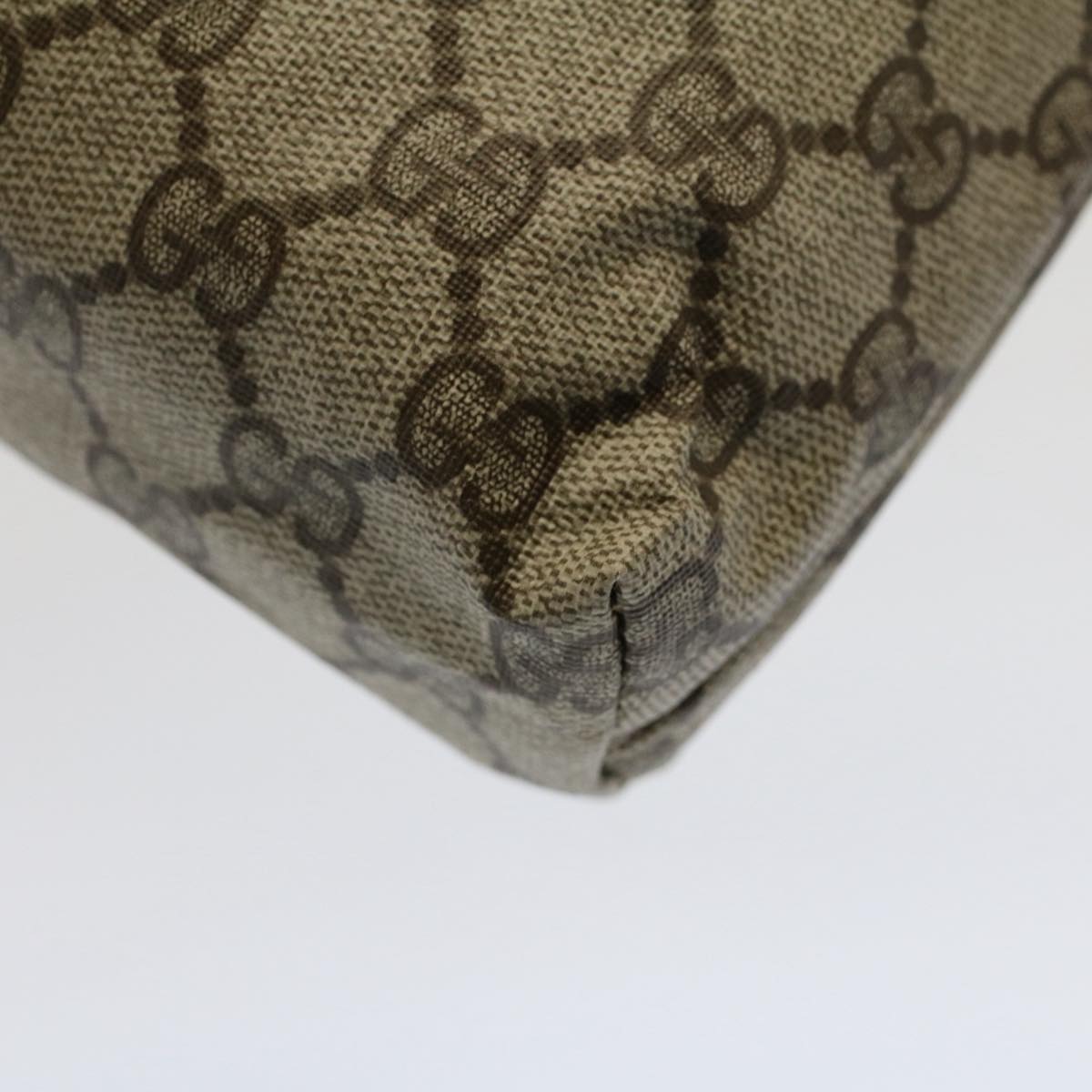 GUCCI GG Canvas Pouch PVC Leather Beige 014 115 6088 cl746