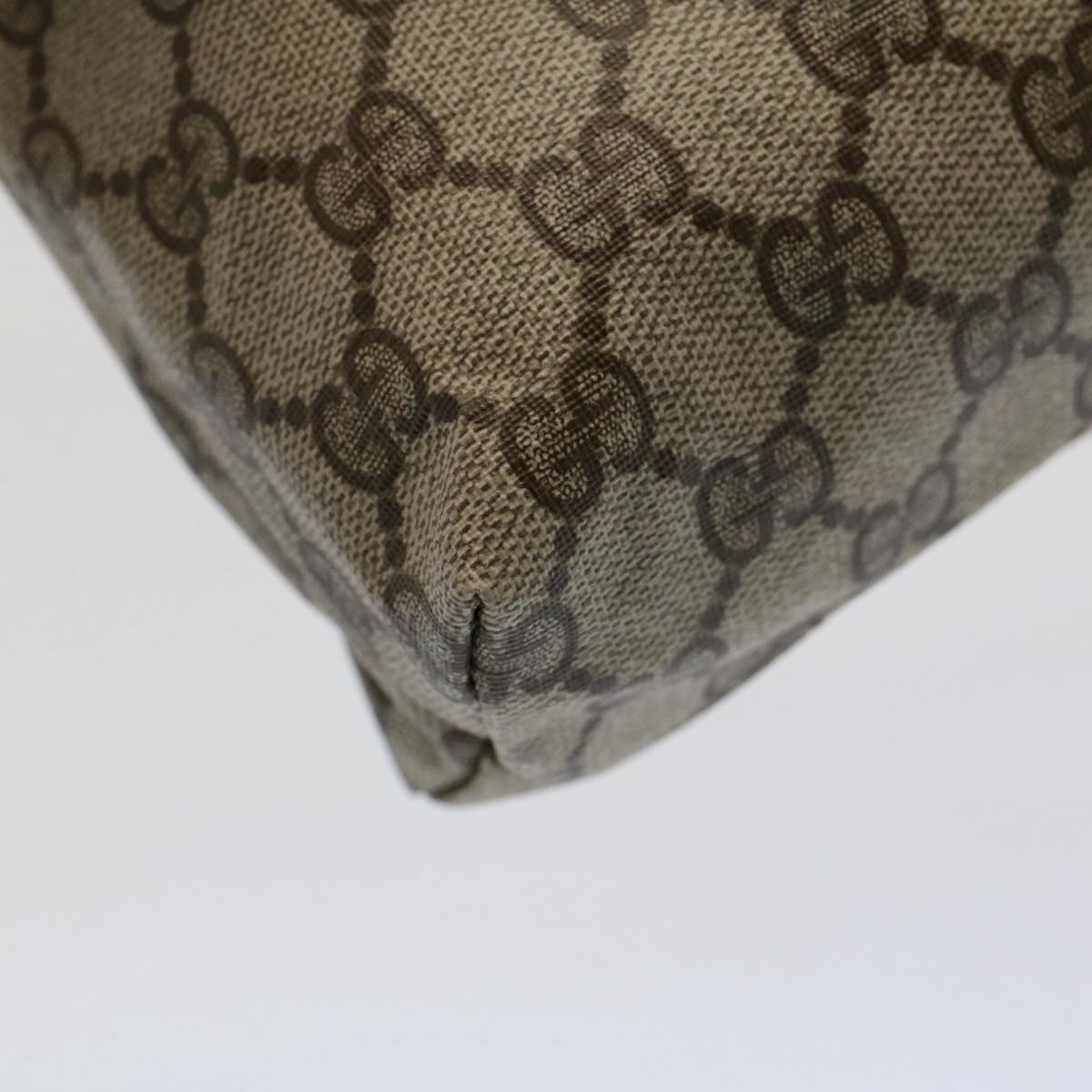 GUCCI GG Canvas Pouch PVC Leather Beige 014 115 6088 cl746