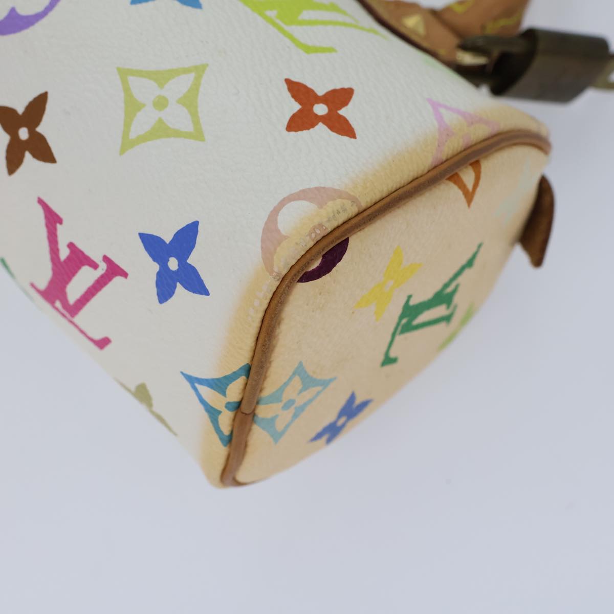 LOUIS VUITTON Monogram Multicolor Mini Speedy Hand Bag White M92645 cl823A
