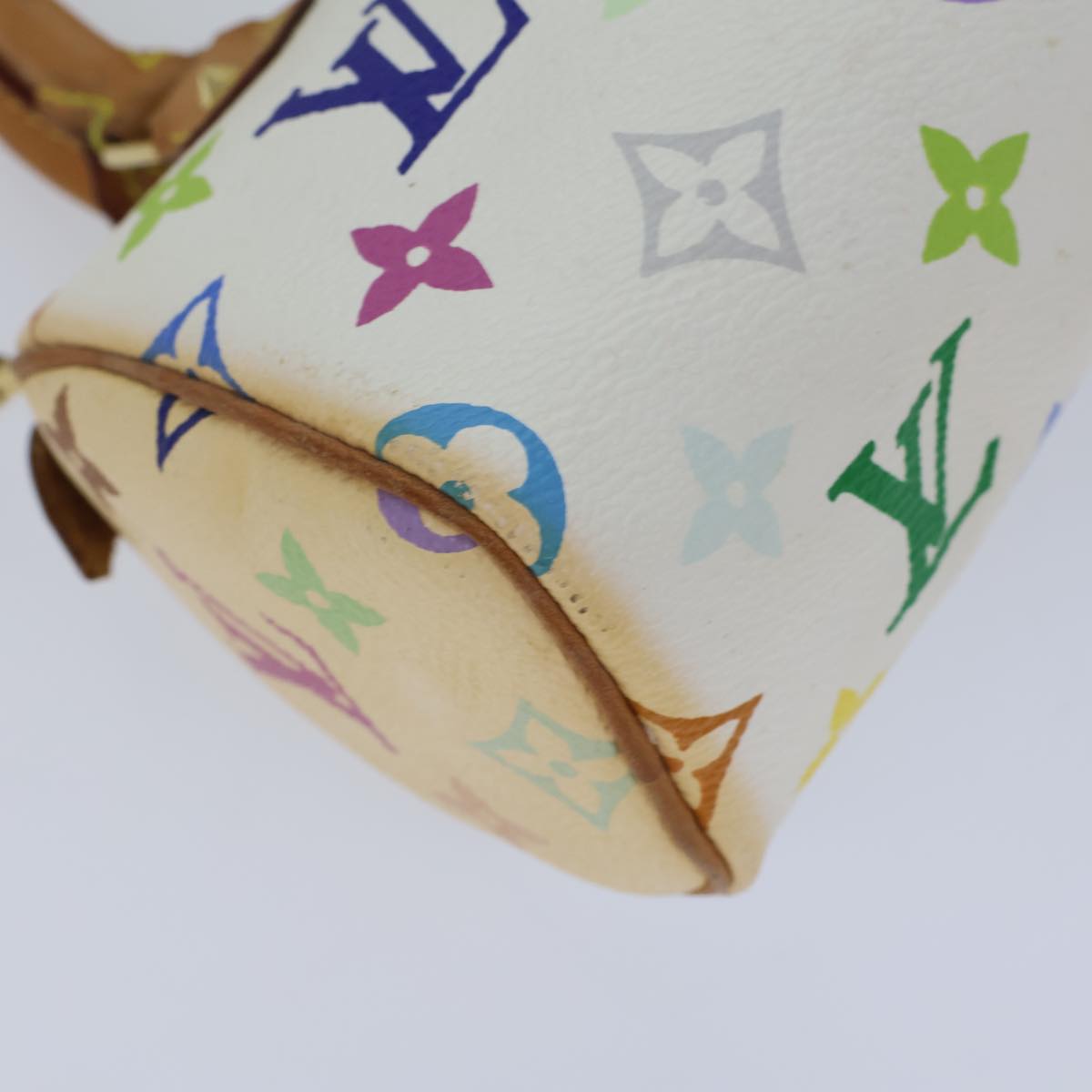LOUIS VUITTON Monogram Multicolor Mini Speedy Hand Bag White M92645 cl823A
