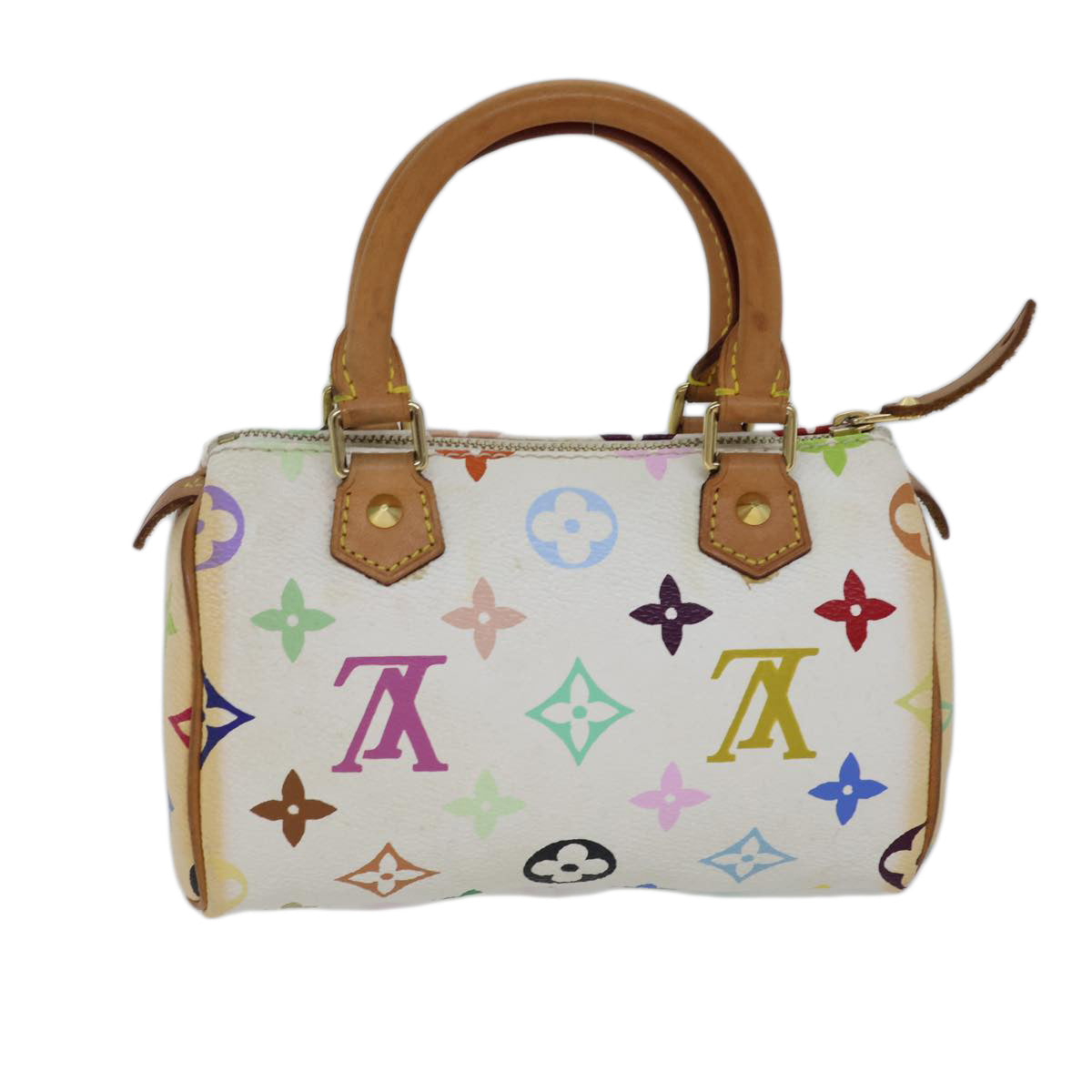LOUIS VUITTON Monogram Multicolor Mini Speedy Hand Bag White M92645 cl823A
