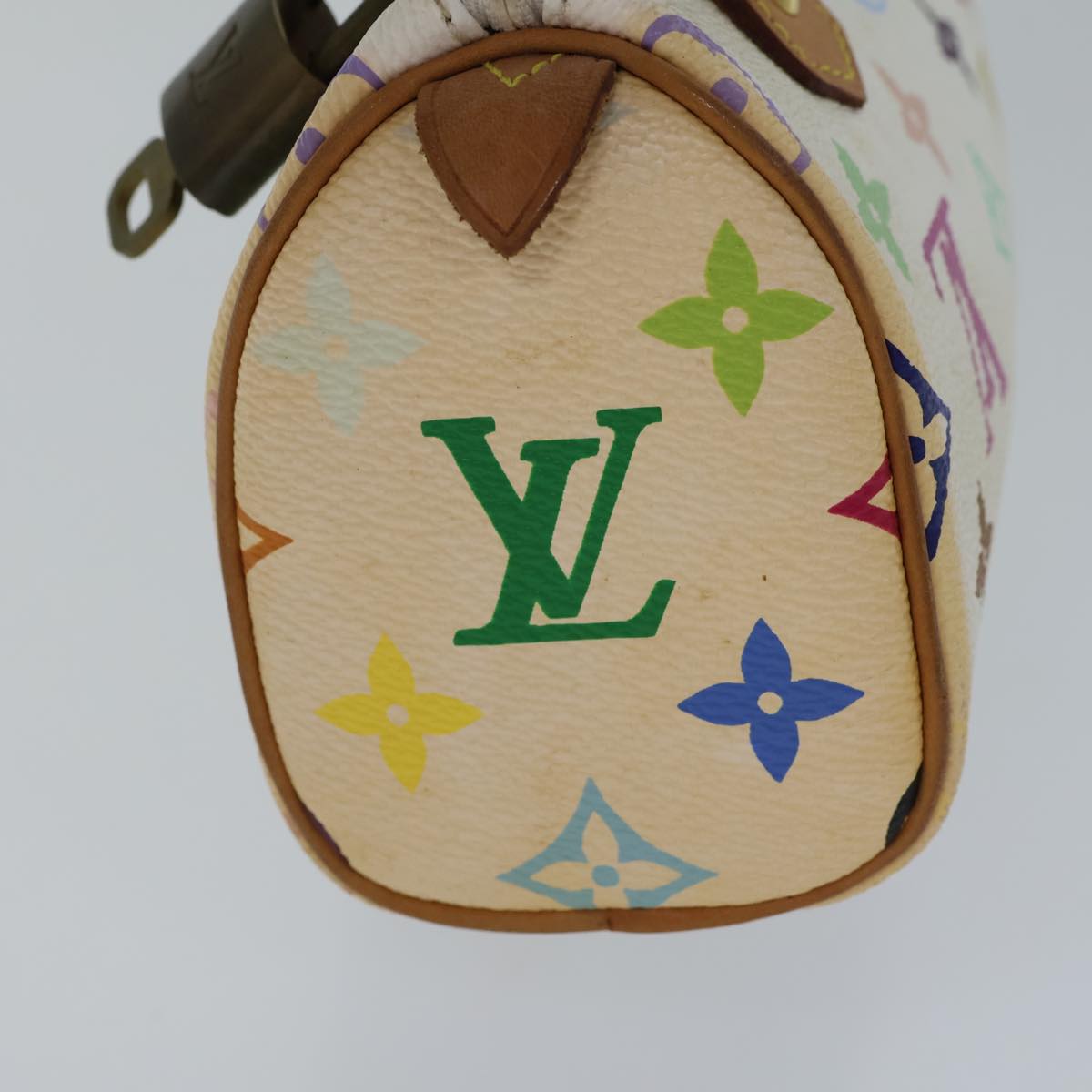 LOUIS VUITTON Monogram Multicolor Mini Speedy Hand Bag White M92645 cl823A