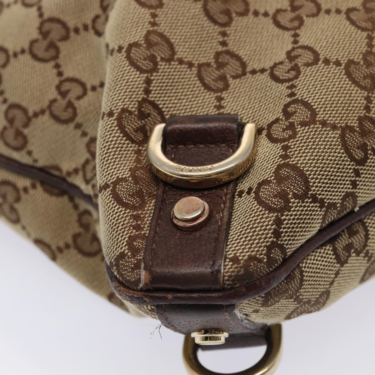 GUCCI GG Canvas Shoulder Bag Beige Brown 131326 cl847