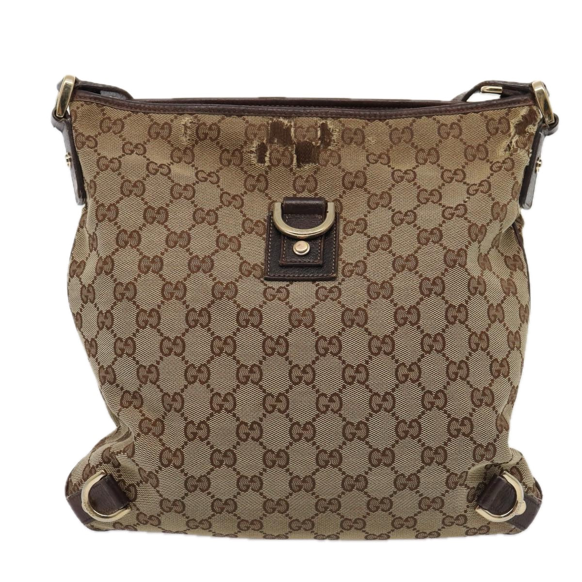 GUCCI GG Canvas Shoulder Bag Beige Brown 131326 cl847