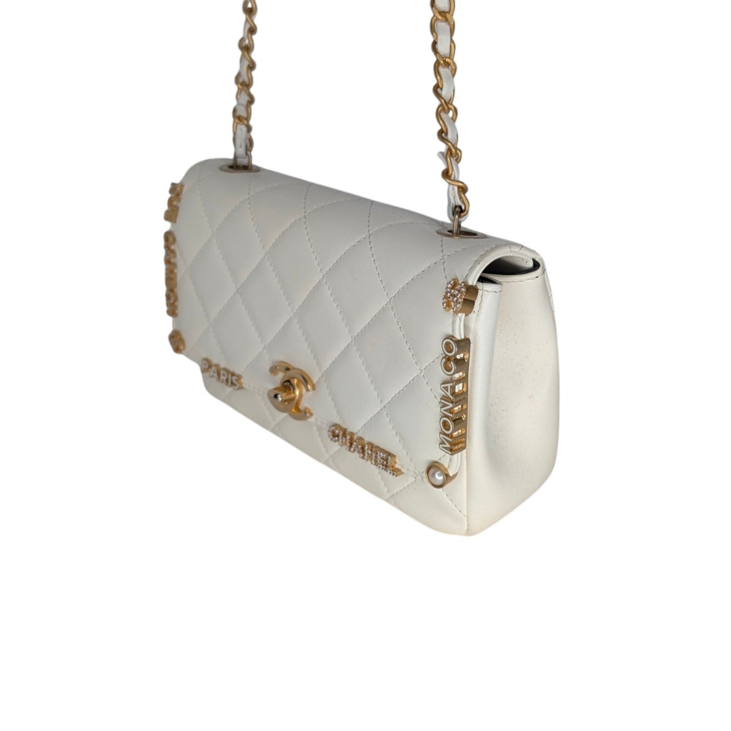 Chanel Enamel Strass Quilted Paris Monaco Mini Rectangular Flap