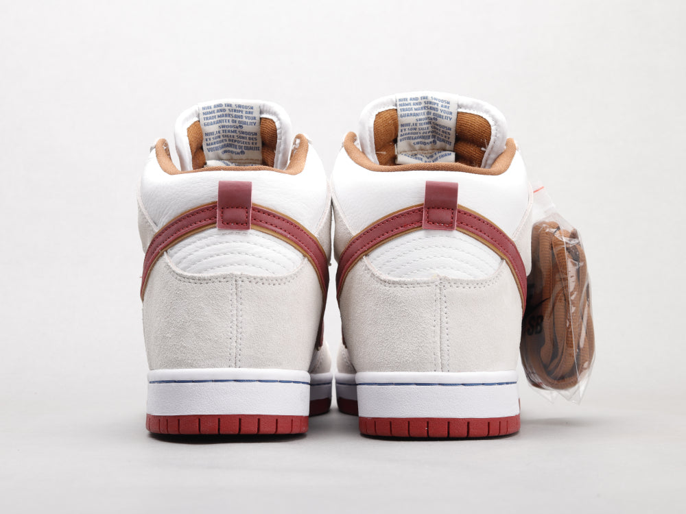GLM - Beige and red hook high top knight color matching