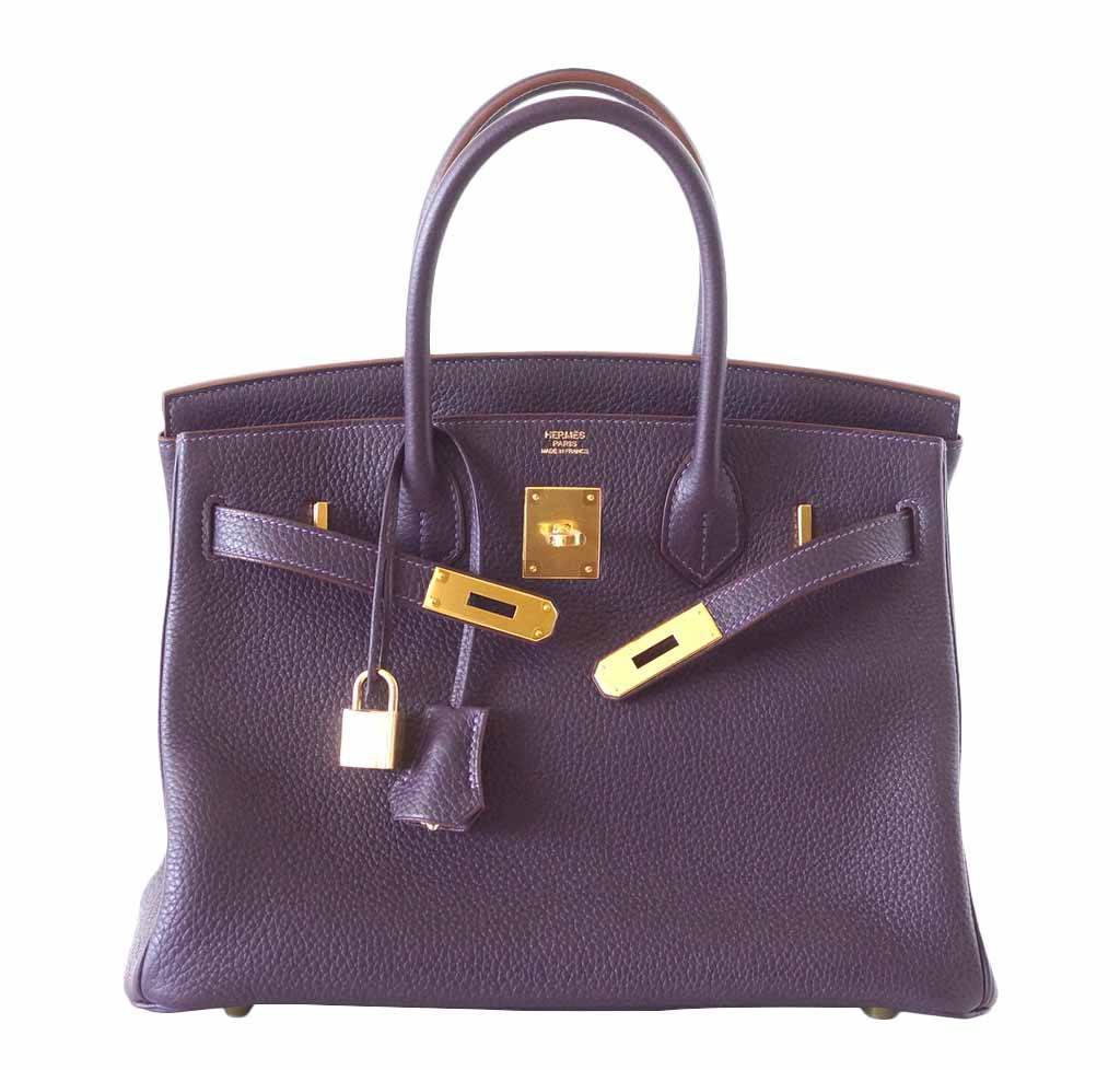 HermÃƒÆ’Ã‚Â¨s Birkin 30 Raisin Togo Bag GHW