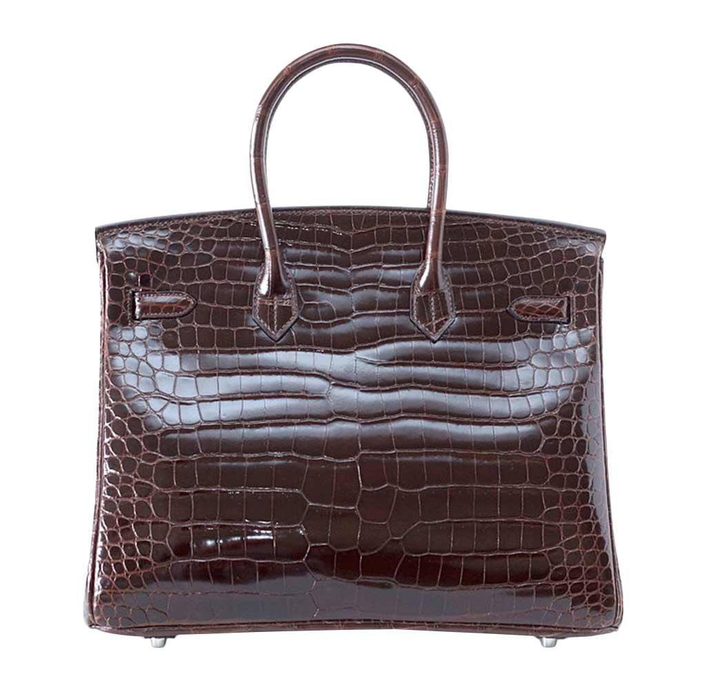HermÃƒÆ’Ã‚Â¨s Birkin 35 Chocolate Crocodile Bag