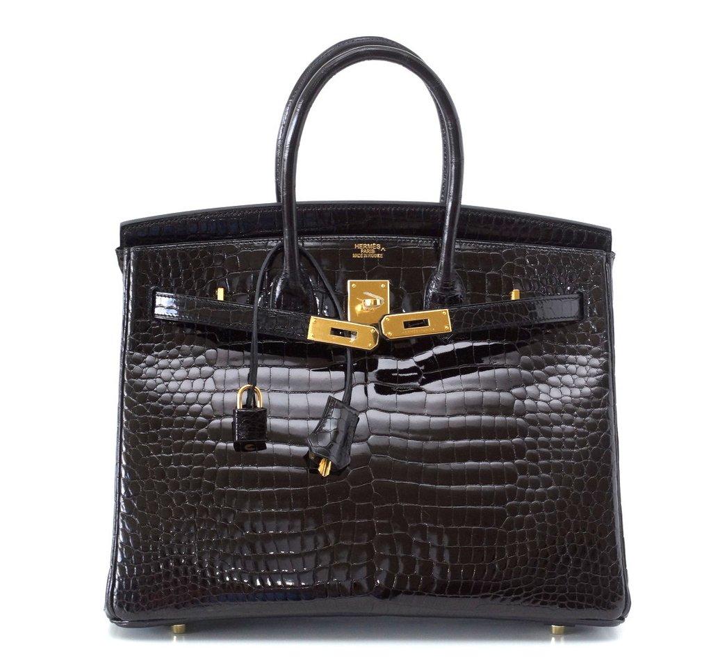 HermÃƒÆ’Ã‚Â¨s Birkin 35 Porosus Crocodile Noir GHW Bag