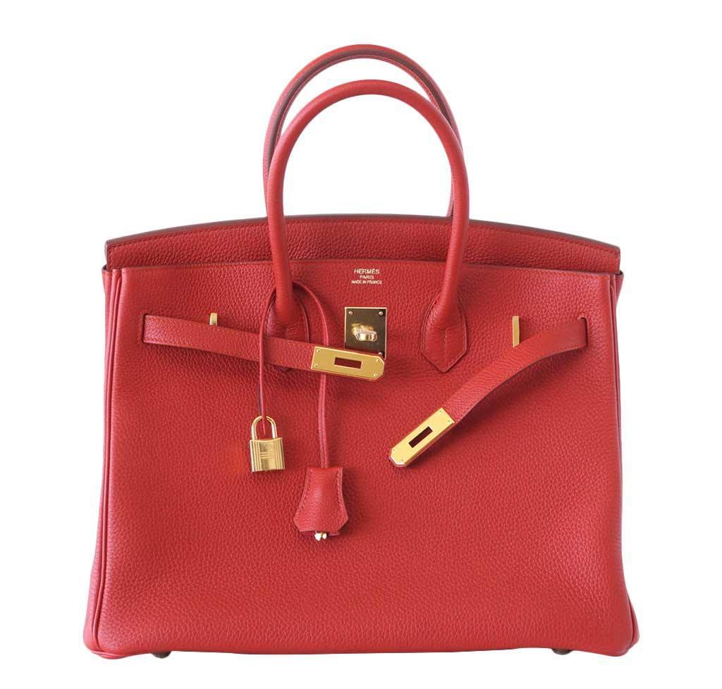 HermÃƒÆ’Ã‚Â¨s Birkin 35 Vermillion Togo Bag GHW