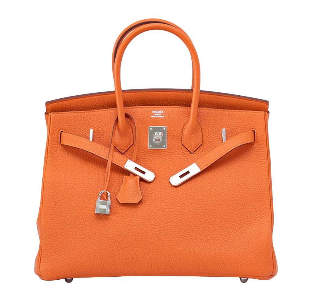 HermÃƒÆ’Ã‚Â¨s Birkin 35 H Orange Togo Bag