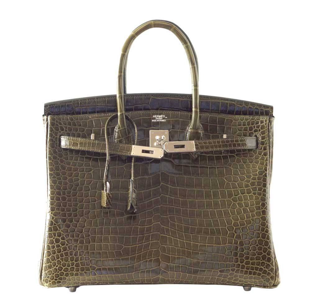 HermÃƒÆ’Ã‚Â¨s Birkin 35 Vert Veronese Crocodile Bag