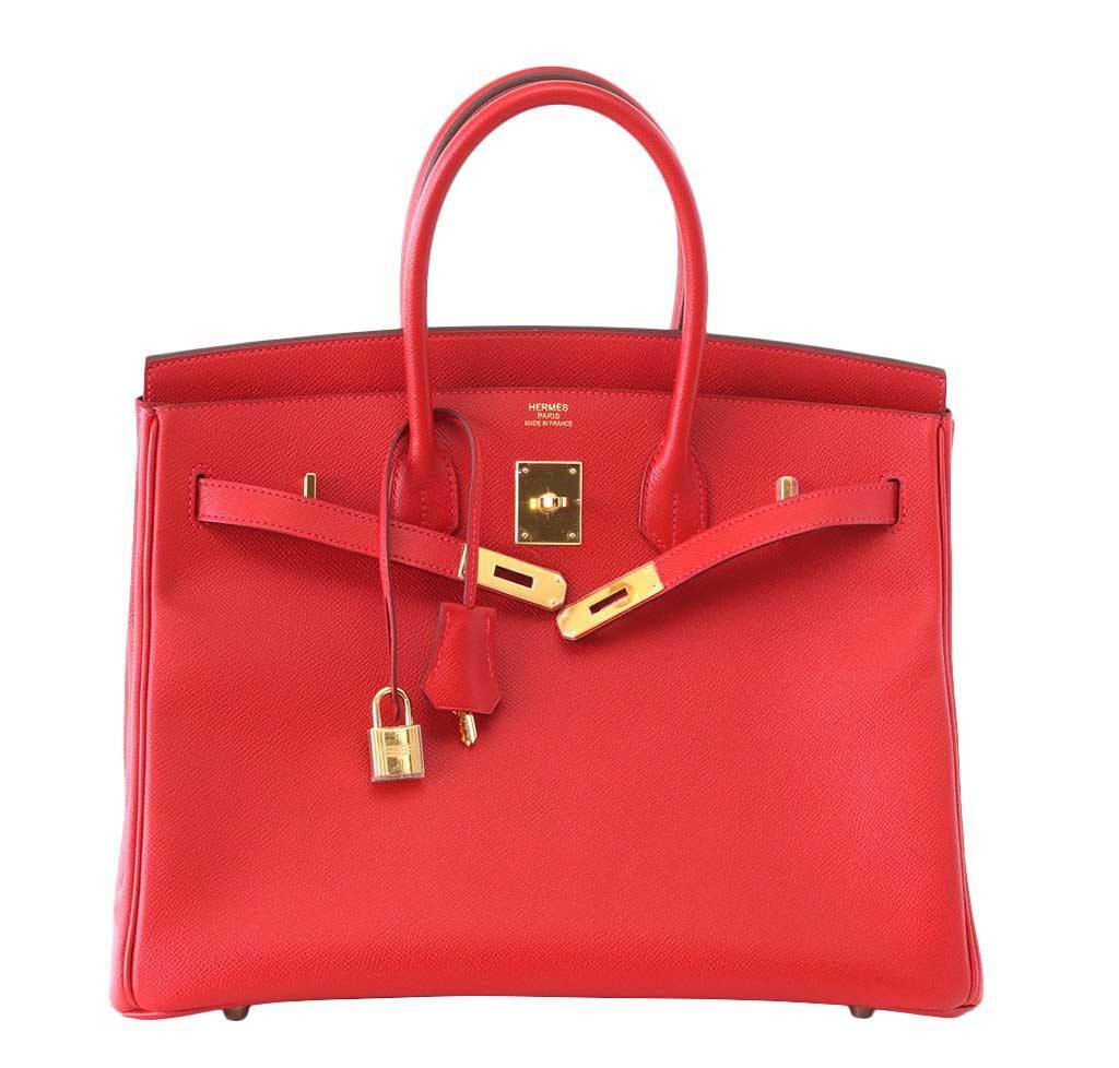 HermÃƒÆ’Ã‚Â¨s Birkin 35 Rouge Casaque Epsom Bag GHW