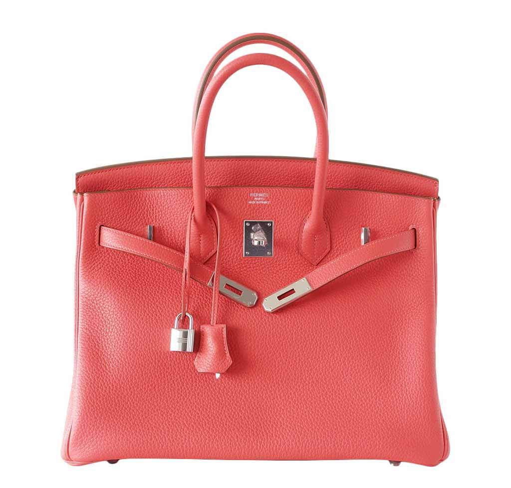 HermÃƒÆ’Ã‚Â¨s Birkin 35 Rose Jaipur Bag Clemence PHW